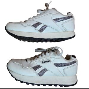 Reebok Women Double Harman Leather Leopard Sneakers size 7